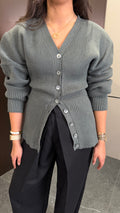 The grey architectural cardigan