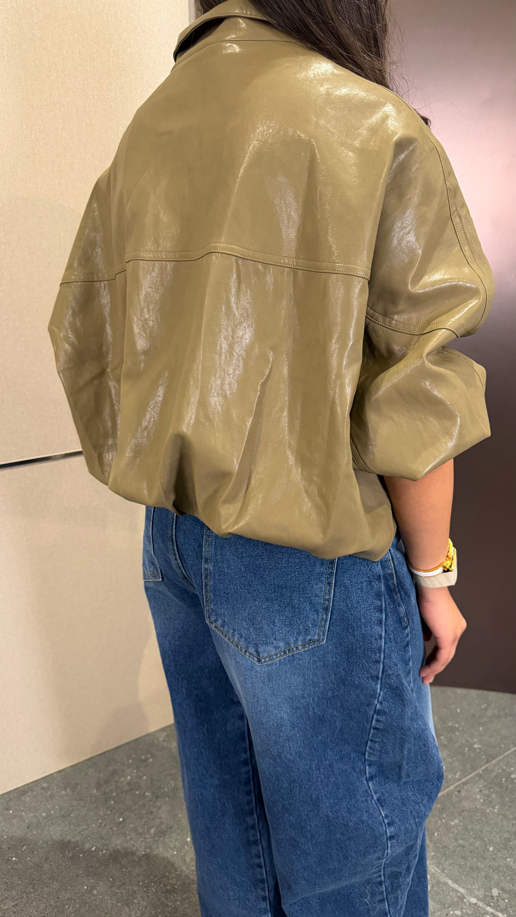 Olive leather jacket