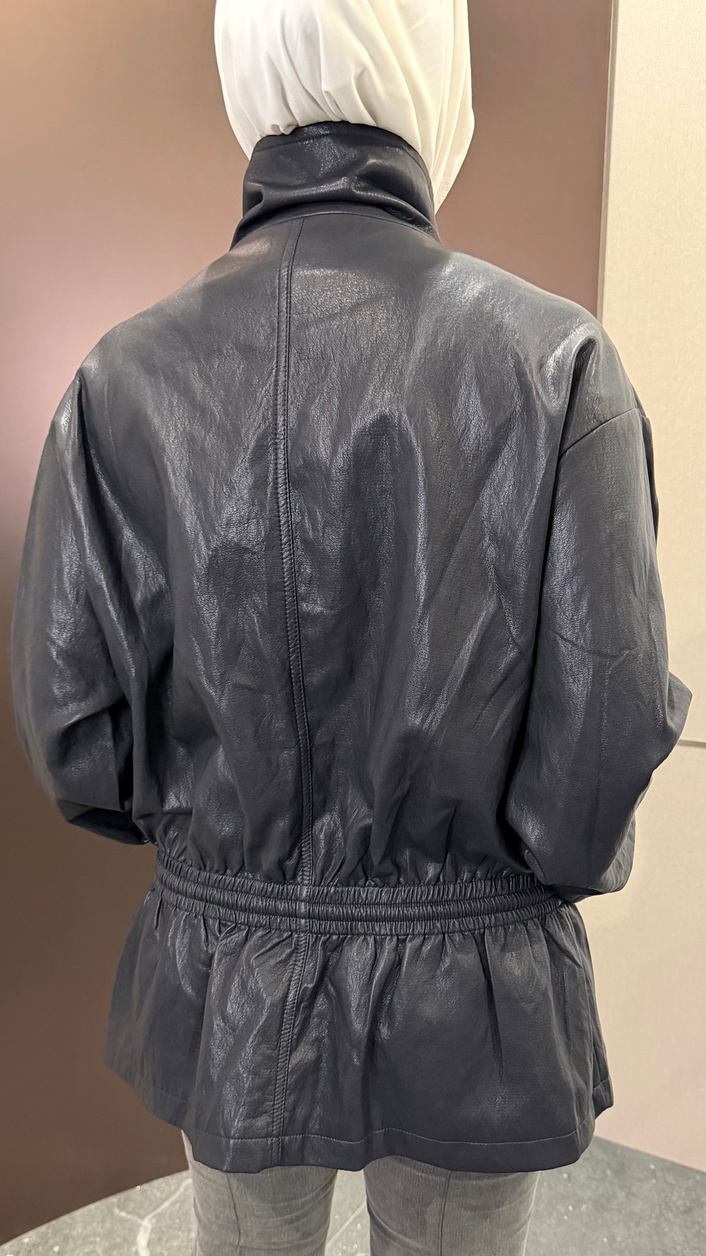 Navy cinch jacket