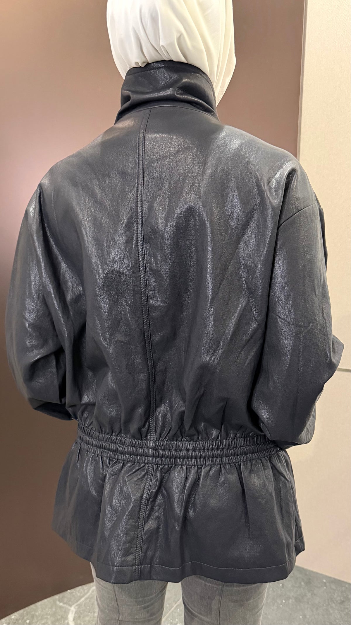 Navy cinch jacket