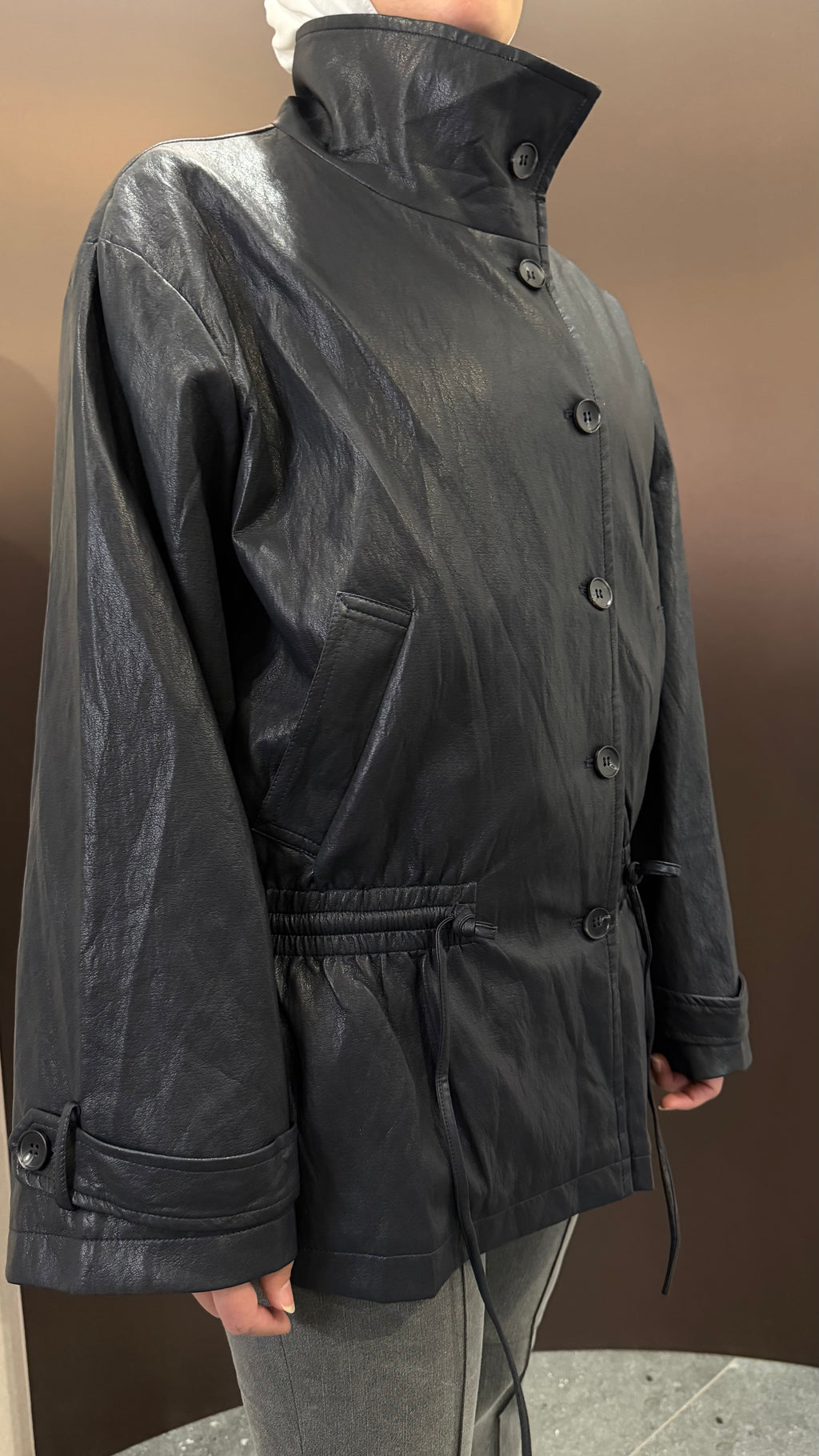 Navy cinch jacket